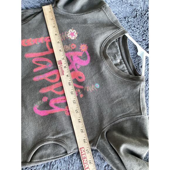 Girls Natural life graph sweatshirt be happy floral boho brown - Picture 7 of 9